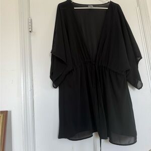 Time and Tru Black Swim Coverup